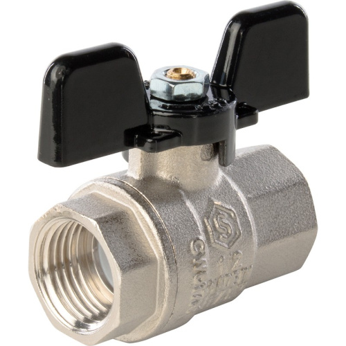 Полнопроходной кран шаровой  3/4" резьба вн.-вн., ручка бабочка STOUT Италия