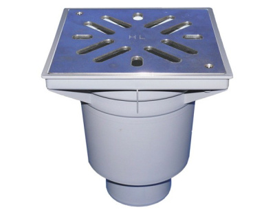 HL606S/5 DN 160 решетка сталь 226х226мм Трапы серии PERFEKT, Клапан против запаха
