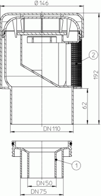 HL 902T/32 Канализационный вакуумный клапан с Т-образным соединением DN32 6/4x1.