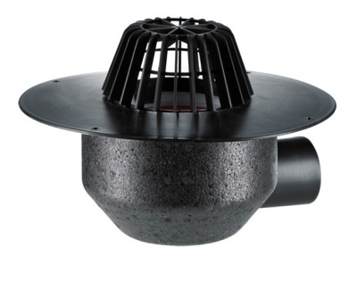 Кровельная воронка, HL64F/7 DN 75 с листвоуловителем, c теплоизол, для FPO - мембран, с гориз. вып