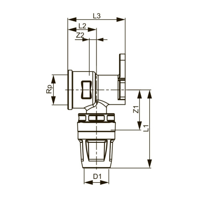 Водорозетка 16 х 1/2" PPSU-бронза             TECElogo-Push 8723002