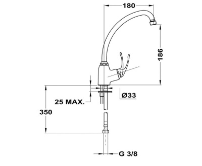 303 JUN Смеситель для мойки с поворотным изливом 180 мм  MOFEM 