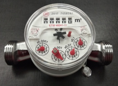 Счётчик ГВС ZENNER ETW-N-MZ,Dn20,монт.длина 130,крыльчатый,одноструйный,резьбовой