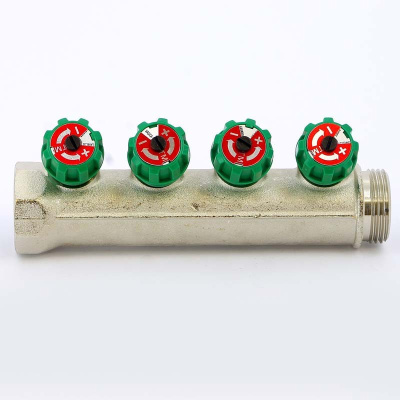 Регулировочный Коллектор на 4 выхода 1" х 1/2" TIEMME НИКЕЛЬ 1877К50060504