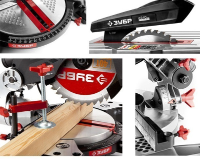 Пила торцовочная комбиниров.ЗУБР ЗПТК-210-1500, D210 x 30мм,4500 об/мин. 90* -55/120мм, 45*-35/65мм