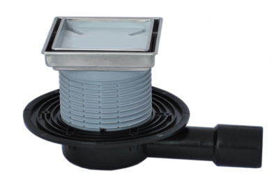 HL90Pr-3020 DN 50/40 Трап для внутенних помещений, плоский с надст. элементом для  керам плитки