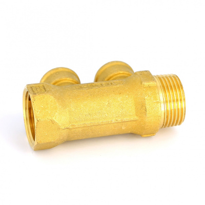 Коллектор на 3 выхода 1" х 3/4"  TIEMME (латунь) евроконус 1910008 (1884G180503)
