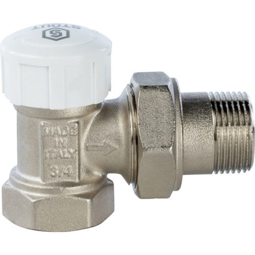 Клапан термостатический угловой 3/4" со сгоном. Резьба внут - нар  SVT 0004 000020 STOUT