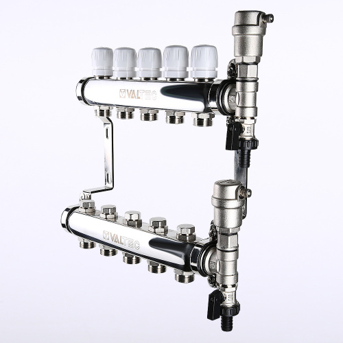 Коллекторный блок VALTEC AISI 304 нержавеющая сталь  1" х 3/4" х 6 вых.VTc.588.EMNX.0606