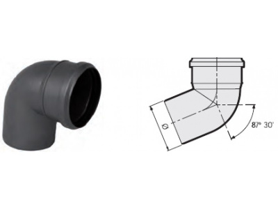 Отвод канализационный DN 50 x 90° мм полипропиленовый, серый Синикон PIPE LITE