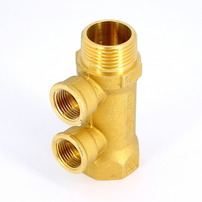 Коллектор на 3 выхода 1" х 3/4"  TIEMME (латунь) евроконус 1910008 (1884G180503)