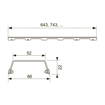 Декоративная решетка 800 мм, TECEdrainline "steel II", нержавеющая сталь-матовая 600883