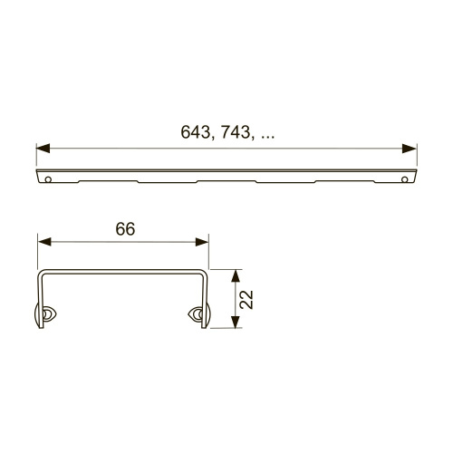 Декоративная решетка 800 мм, TECEdrainline "drops", нержавеющая сталь-матовая 600831