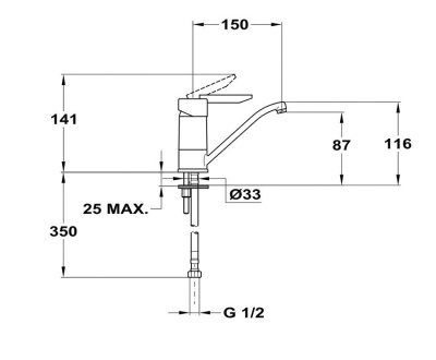 110 SAMBA  Смеситель для умывальника, с поворотным изливом 150 мм MOFEM 