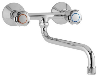 301 METALLICA CER  Смеситель для мойки, настенный, излив 200 мм. с керамической кран-буксой MOFEM