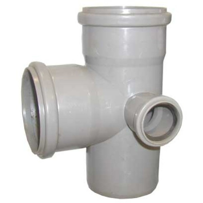 Крестовина двухплоскостная правая канализационная DN 110x110x50x87мм белая бесшумная Синикон КОМФОРТ