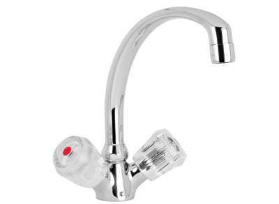 106 IRIS  Смеситель для мойки, излив 180 мм.с классической кран-буксой MOFEM