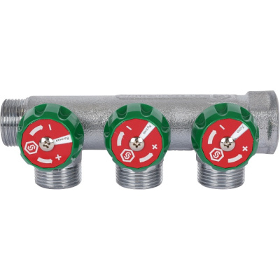 Коллектор хромированный 3/4" х 3 х 3/4" SMB-6850-343403 STOUT евроконус