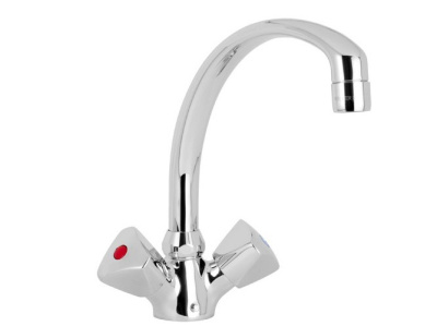 106 KR (METAL)  Смеситель для мойки, излив 180 мм.с классической кран-буксой MOFEM