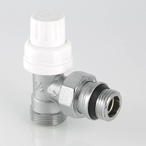 Клапан термостатический для рад. угловой VALTEC 1/2" (с доп. уплотнением) Евроконус VT.031.NER.04