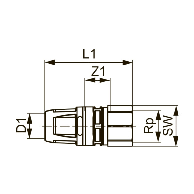 Соединение наружная резьба 20 х 1/2" PPSU-латунь TECElogo-Push 8610104