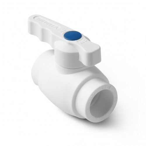 Шаровой кран полнопроходной Prime Белый DN 25 PRO AQUA ПП-Р PA40510  