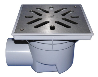 HL605SW DN 110 решетка сталь 226х226мм Трапы серии PERFEKT, Гидрозатвор