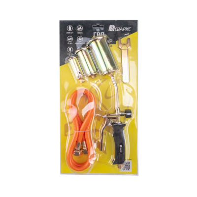 Набор кровельный СВАРИС ГВП-450КР (горелка,шланг 1.5м, 2 гаечных ключа,3 насадки) , FOXWELD