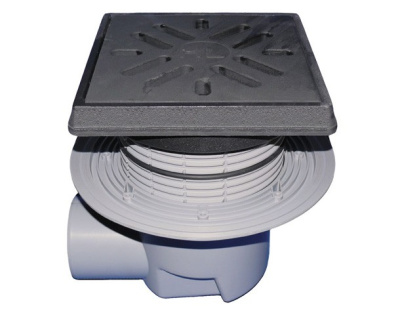 HL615.1DN110 решетка чугун 226х226мм Трап PERFEKT, Надставной элемент с подрам, Клапан против запаха