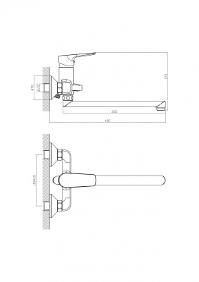 NRD1600 Смеситель KÖNNER NORD для ванны с длинным изливом с аксессуарами