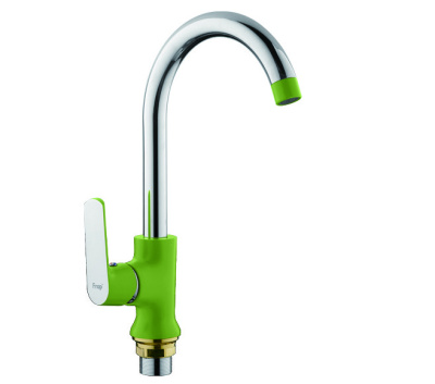 F 4033 Смеситель с для кухни с гайкой зеленый/хром. однорукий FRAP 