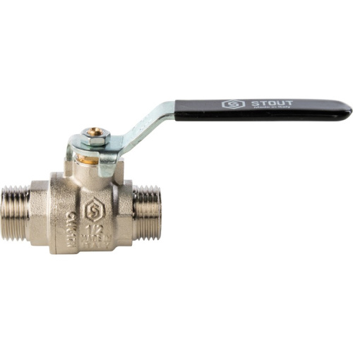 Шаровой кран  полнопроходной   3/4" ручка рычаг STOUT резьба наружная-наружная