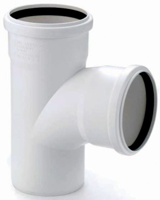 Тройник DN 75 x 75 x 75 / 87 мм   REHAU Raupiano Plus (Цвет Белый)                    