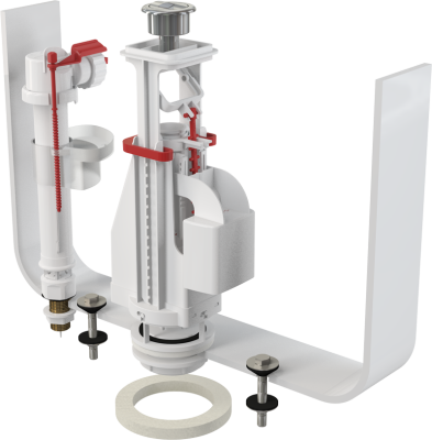 Комплект выпускной арматуры ALCAPLAST SA08ASK , 2-ур ,ниж. подкл. 1/2" , расход 3/6 л. резьб. латунь