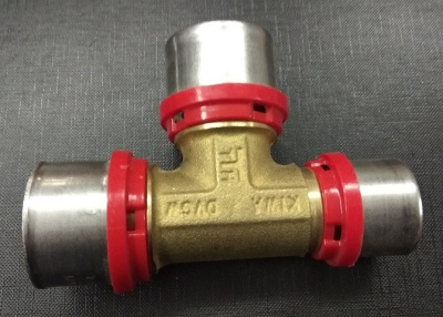 Тройник 32 х 32  x 26 Редукционный  пресс TIEMME   Металлопластик 