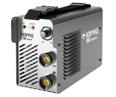 Сварочный инвертор КОРУНД 190 мини , ММА , ток DC , 20-190А , ПВ 60% , электрод 1.6 - 5.0 мм								