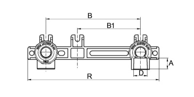 Водорозетка на планке DN 20 x 1/2" Внутренняя резьба   полипропилен FV-Plast Чехия (серый)    219120