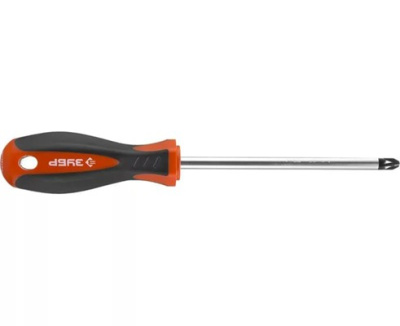 Отвертка ЗУБР ТЕХНИК PZ2 x 150 мм ,Cr-v сталь,двухкомпонентная рукоятка.