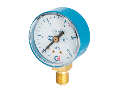 Манометр  ТМ-210Р.00  25 MPa , 50 мм , М12 х 1,5 (аксиальный), кл.2,5 , корпус - сталь, мех.-латунь