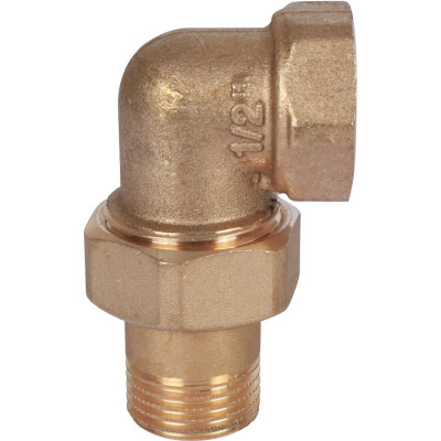 STOUT Американка угловая 1/2  SFT-0056-000012 наружная - внутренняя резьба латунь o-ring 