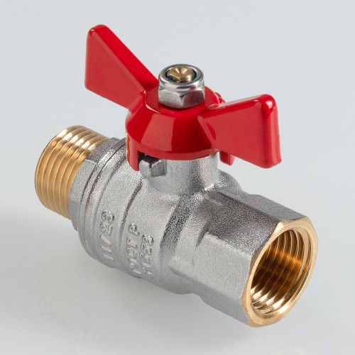 Кран шаровый ГОСТ Р 59553-2021, Бабочка рукоятка 3/4" вн.-нар. VALTEC  VT.418.N.05