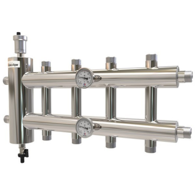 Коллектор с гидрострелкой 60 кВт 5 контуров 1х1 GSK 25-5 AISI 304 ПроксиТерм