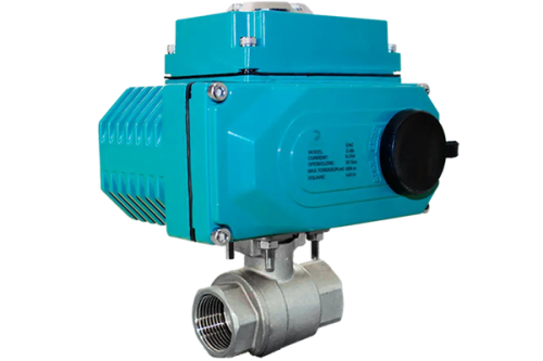 Кран шаровый муфтовый 1", AISI304 вн-вн резьба с электроприводом AC 220V (C-03), (2PC)