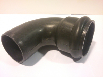 Отвод канализационный черный Ø 50(ДУ48) х90° (прямой)