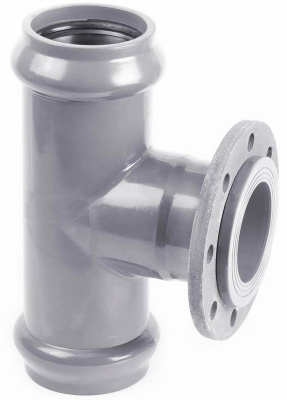Тройник с металлическим фланцем  DN Ø 110 х 100  Хемкор           