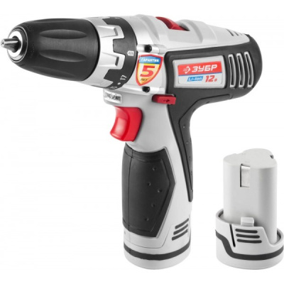 Дрель-шуруповерт аккумуляторная Li-ion 12 В,крутящий момент 32/16Hm ,17 уровней +1 ,КОМПЛЕКТ+ , ЗУБР