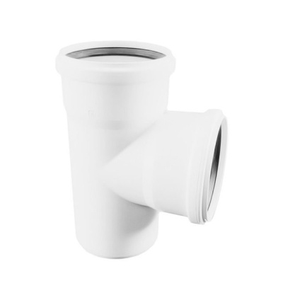Тройник канализационный DN 110x110 мм на 90° белый бесшумный Синикон КОМФОРТ