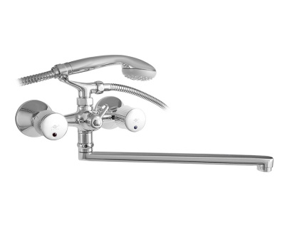 607 ROMANTIK CER  Смеситель для ванны-умыв.с плос. излив 330 мм. с держ. с керамч. кран-буксой MOFEM