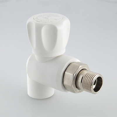 Кран PPR для подключения радиатора угловой 20х1/2" VALTEC (шаровый) полипропиленовый VTp.718.0.02004