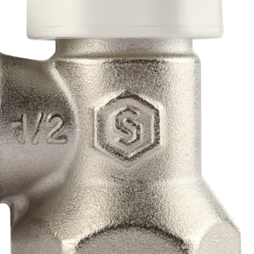 Клапан запорно-балансировочный угловой 1/2" со сгоном. Резьба внут - нар  SVL 1156 000015 STOUT